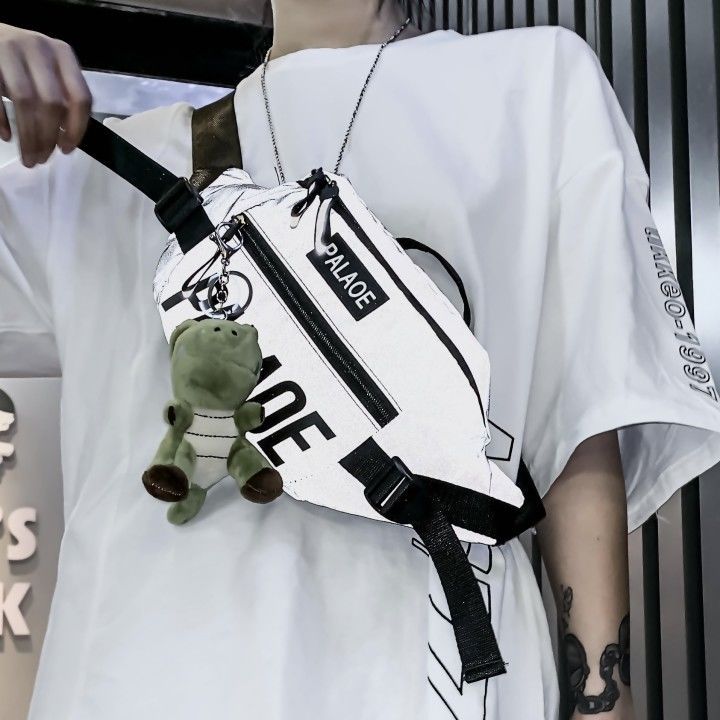 Messenger Bag Fashion Brand ins sports backpack women men's chest bag reflective shoulder bag hip hop personalized student waist bag