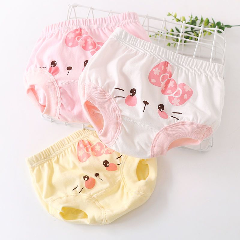 Children's underwear pure cotton bread pants without PP girl's triangle underwear all cotton little girl's shorts baby bread pants