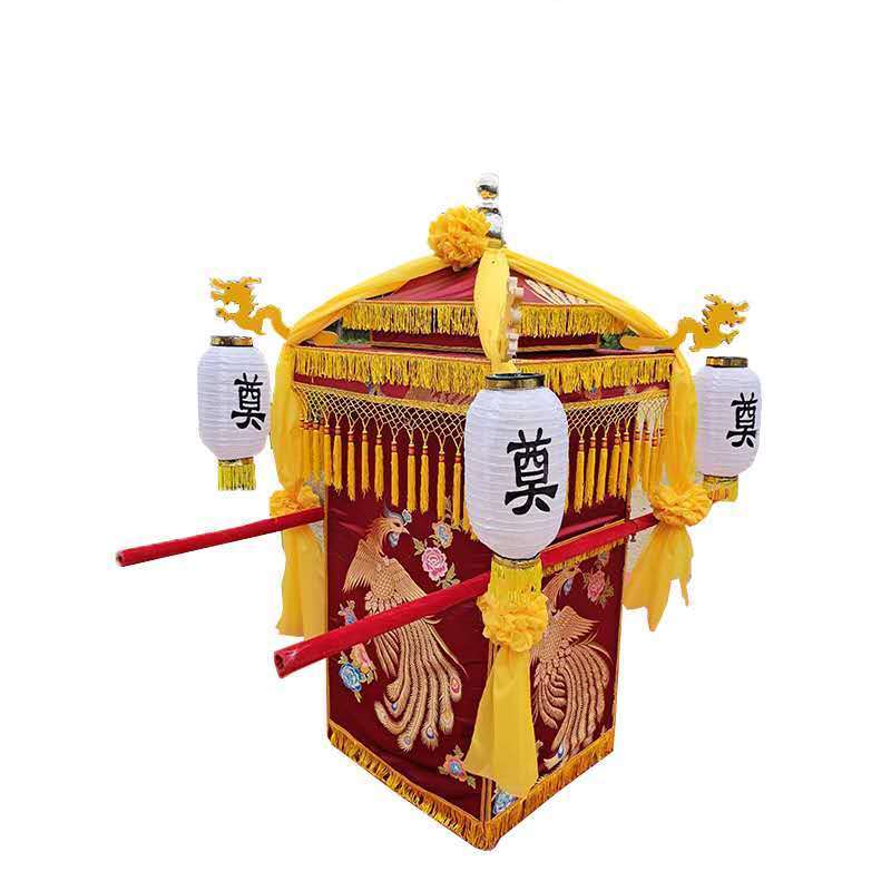 白事花轿白事轿子厂家定做丧葬花轿抬骨灰盒轿棺材轿八抬折叠灵轿