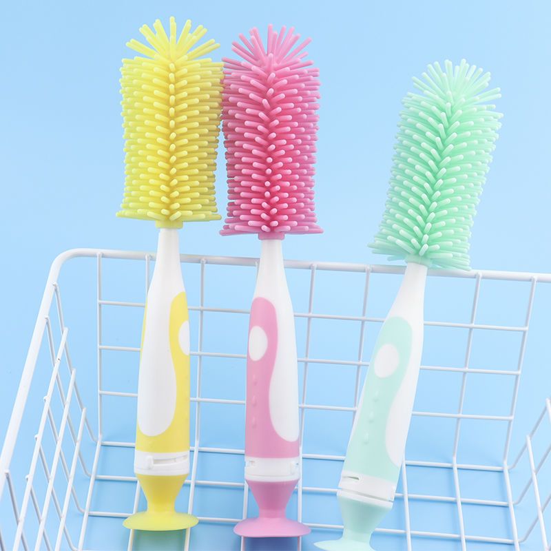 Xizhu silicone pacifier brush cup brush baby bottle brush straw brush slender Pro wash cleaning set 360 degree rotation