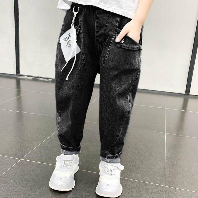 Boy's jeans trousers spring and autumn dad pants children's foreign style lantern pants