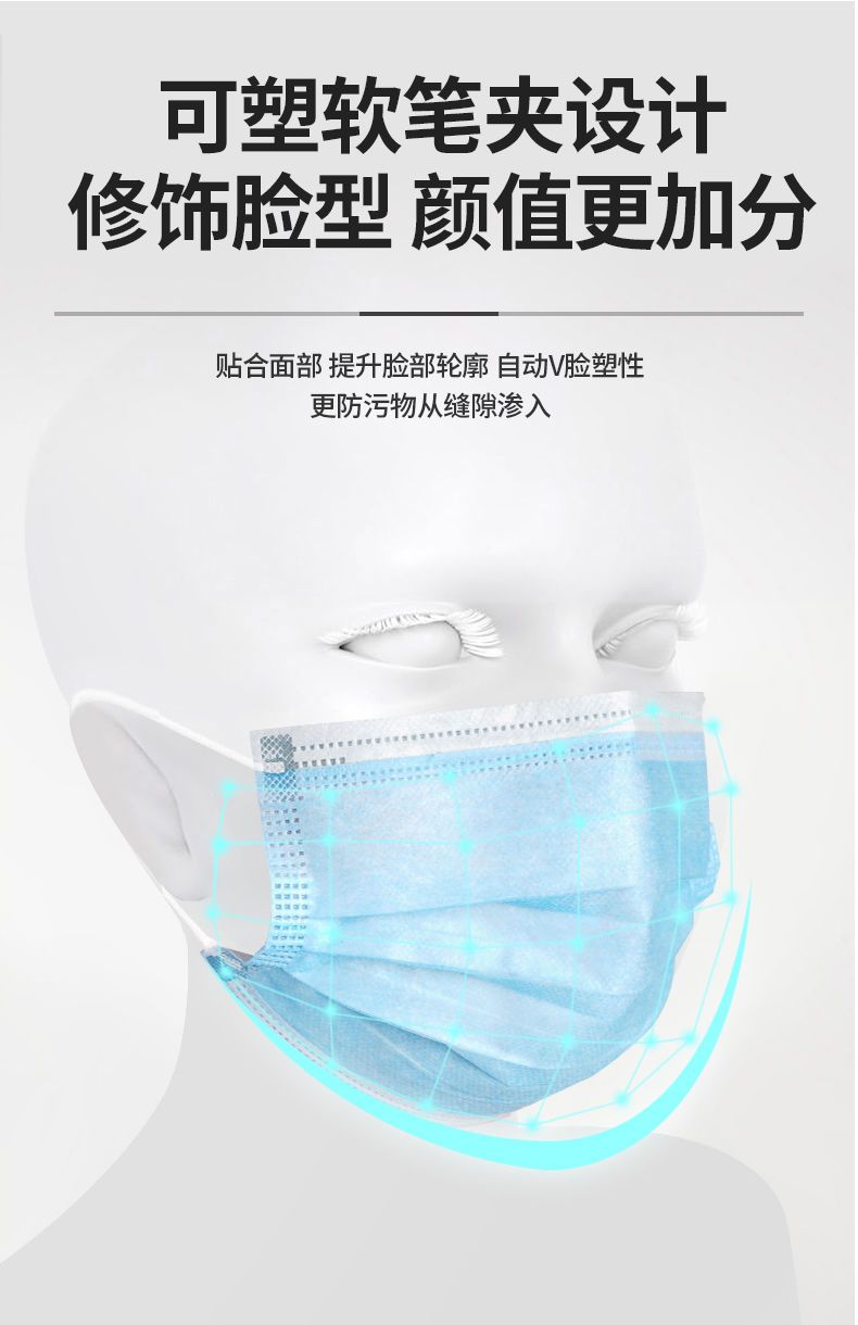【现货速发】一次性防护口罩带熔喷布三层防尘透气防飞沫男女成人