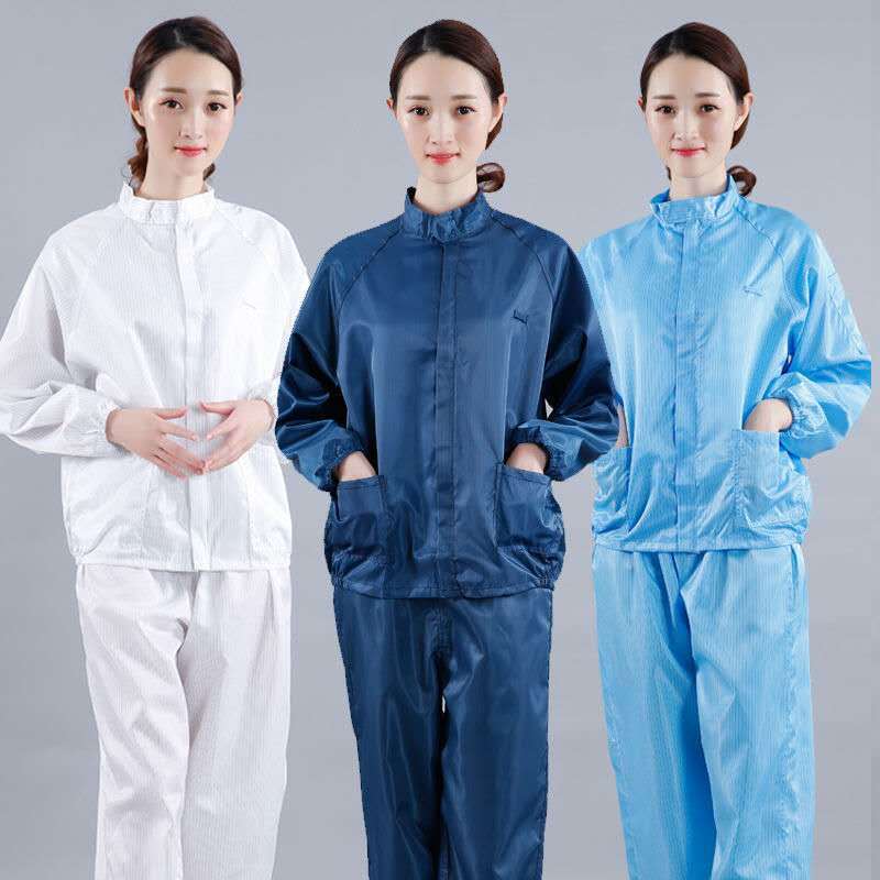 Anti static split suit hat suit men and women's dustproof spray paint suit dust free workshop work clothes protective clothing vertical zipper