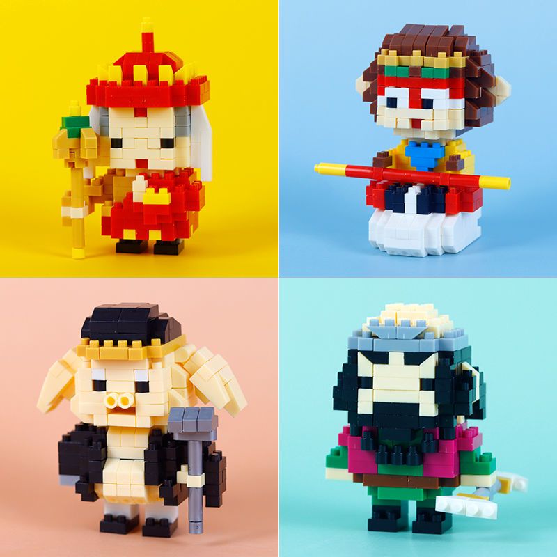 微型小颗粒钻石拼装积木兼容乐高儿童立体益智拼装玩具西游记唐僧