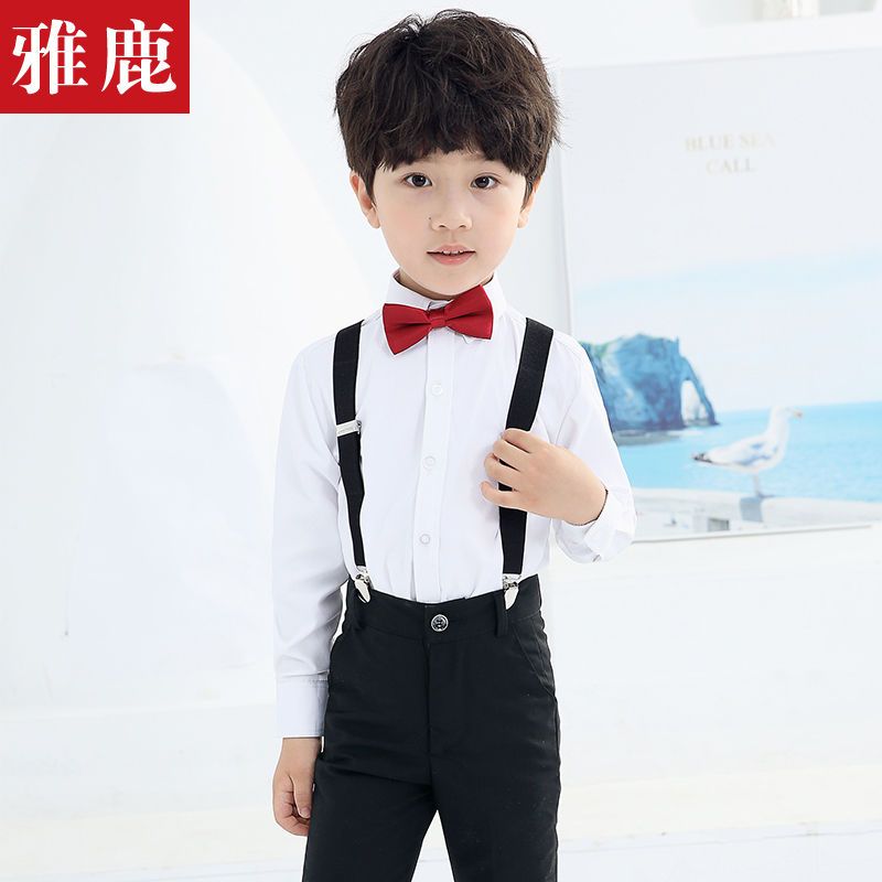 男童礼服新款韩版夏季花童套装六一儿童主持背带裤钢琴合唱演出服