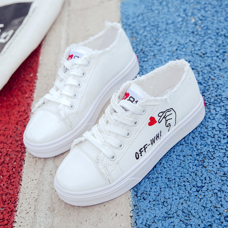 Summer 2020 new canvas shoes women's shoes students' Korean version of versatile small white shoes ins flat shoes sports shoes