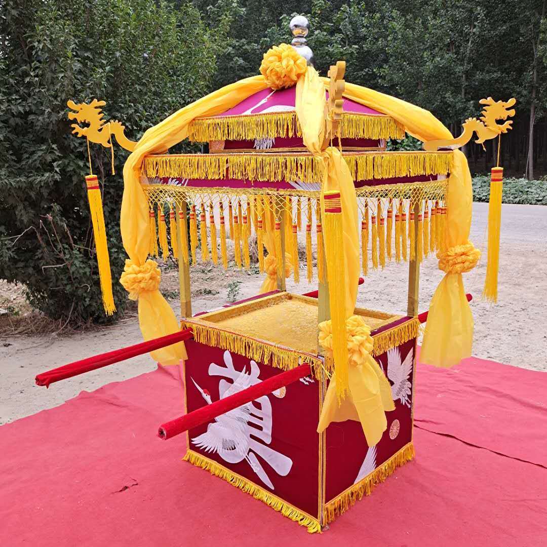 白事花轿白事轿子厂家定做丧葬花轿抬骨灰盒轿棺材轿八抬折叠灵轿