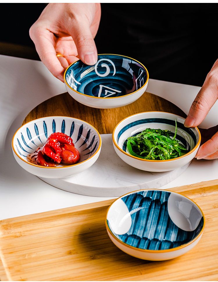 网红同款陶瓷小碟子日式餐具醋碟家用酱油调味碟蘸料碟小吃菜碟