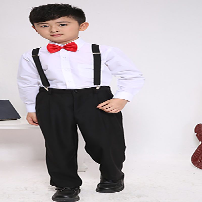男童礼服新款韩版夏季花童套装六一儿童主持背带裤钢琴合唱演出服