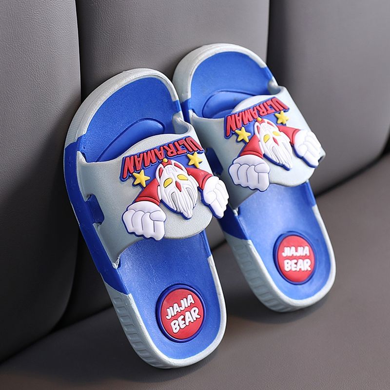 Children's slippers Ultraman Superman cartoon medium and large children's indoor soft-soled baby anti-slip beach kids men's slippers