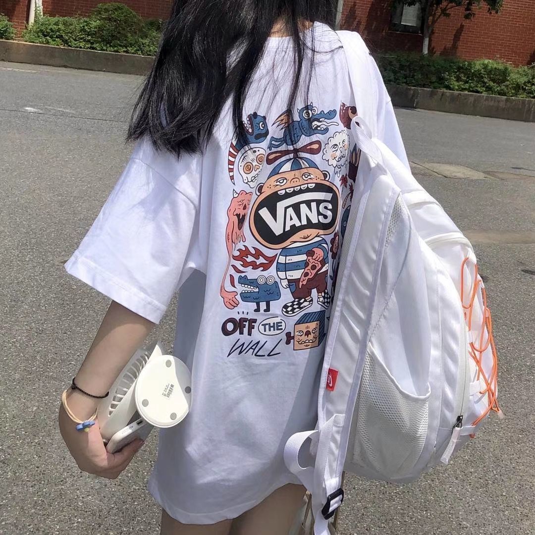 Cotton short sleeve T-shirt women 2020 summer new Korean student loose casual graffiti printed half sleeve top ins