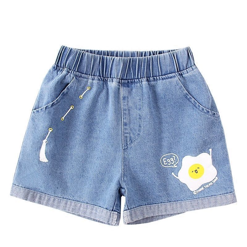 Girls' denim shorts 2020 new children's Korean high waist loose pants