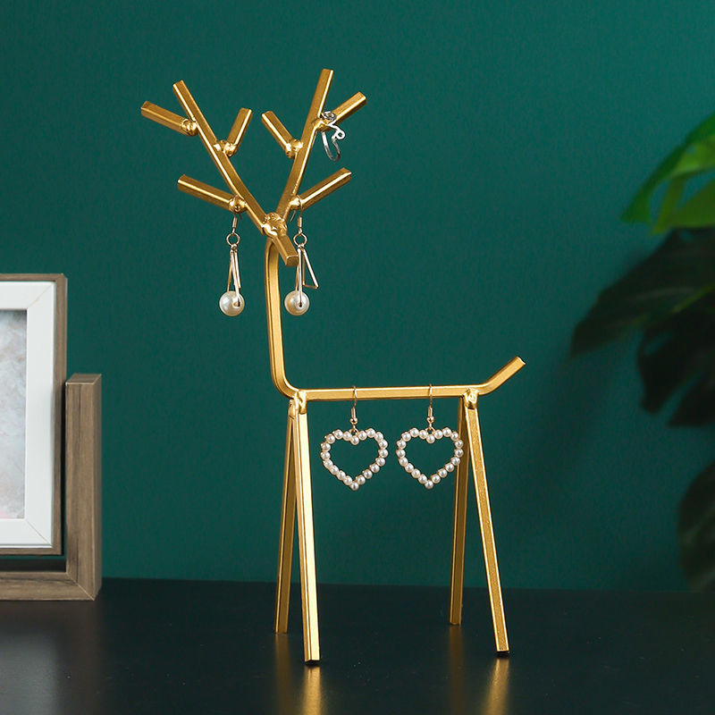 北欧创意铁艺几何小鹿装饰品摆件家居客厅房间卧室桌面摆设工艺品