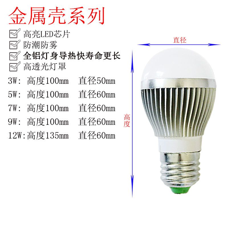 Energy-saving bulb e27 screw spiral bulb lamp 3W-100w household high-power ultra-bright factory room led lighting