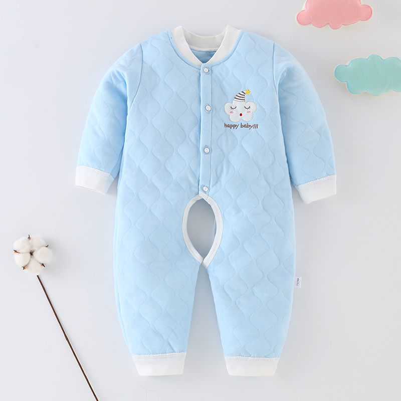 BABY BODYSUIT spring autumn winter thickened pure cotton warm children's cotton jacket boys and girls long sleeve Romper