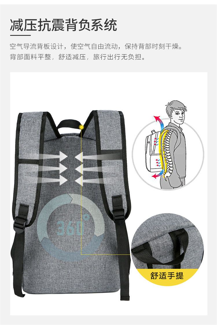 2020款韩版帆布书包男包包初中生双肩包男士潮流大容量学生小背包