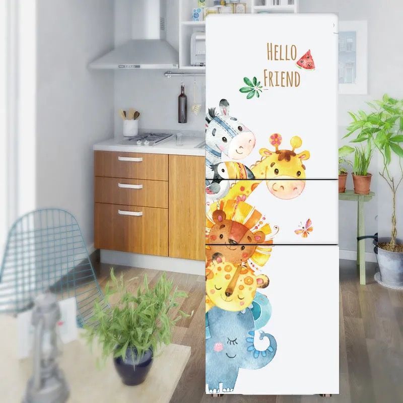 冰箱贴膜翻新贴厨房橱柜卡通贴画改造北欧贴纸装饰画3D立体创意画