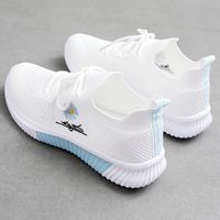 小雏菊飞织透气小白鞋2022夏季新款网面学生鞋韩版系带休闲运动鞋