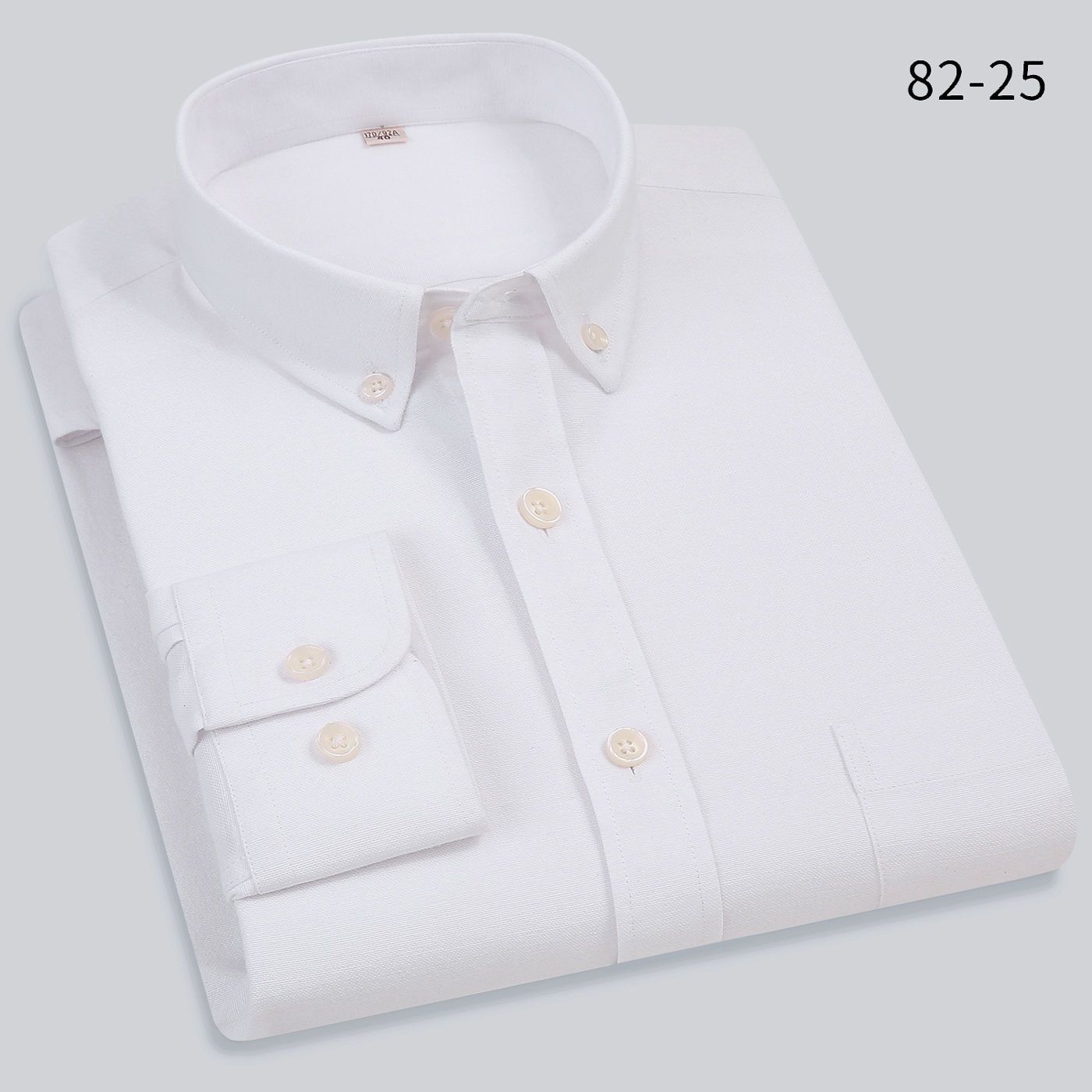 Paul spring and autumn men's shirt long sleeve Oxford spinning business casual white shirt middle aged and young non iron solid color top