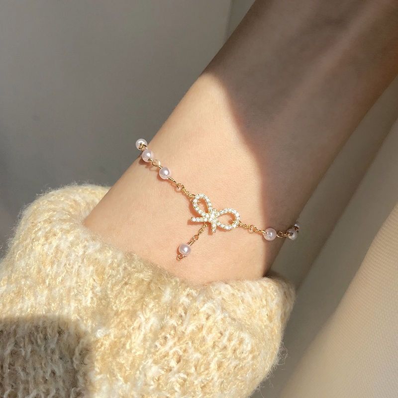 Girl Heart Bow Bracelet Korea sweet simple versatile Bracelet student best friend gift ins