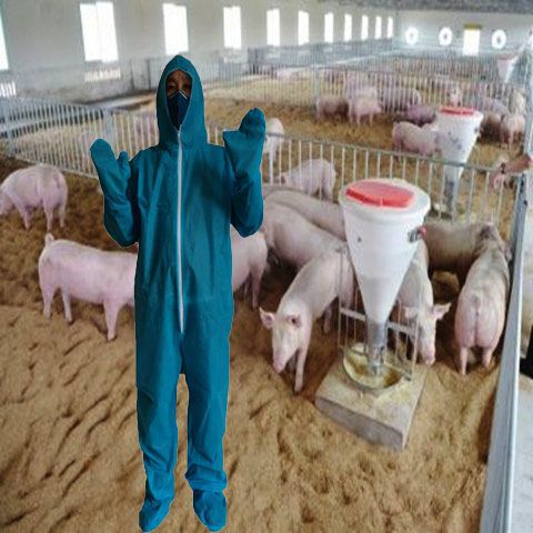 Disposable protective clothing of pig farm dustproof spray painting rock wool waterproof oil proof work suit experimental isolation clothing