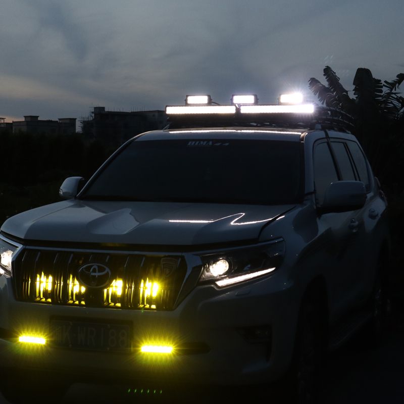 汽车led射灯长条灯12v24v货车灯超亮强光越野车改装前杠灯中网灯