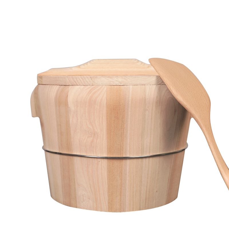 Steamed rice bucket steamed cage bamboo wooden handmade fir kitchen size kitchen utensils steamed rice big bucket restaurant bucket