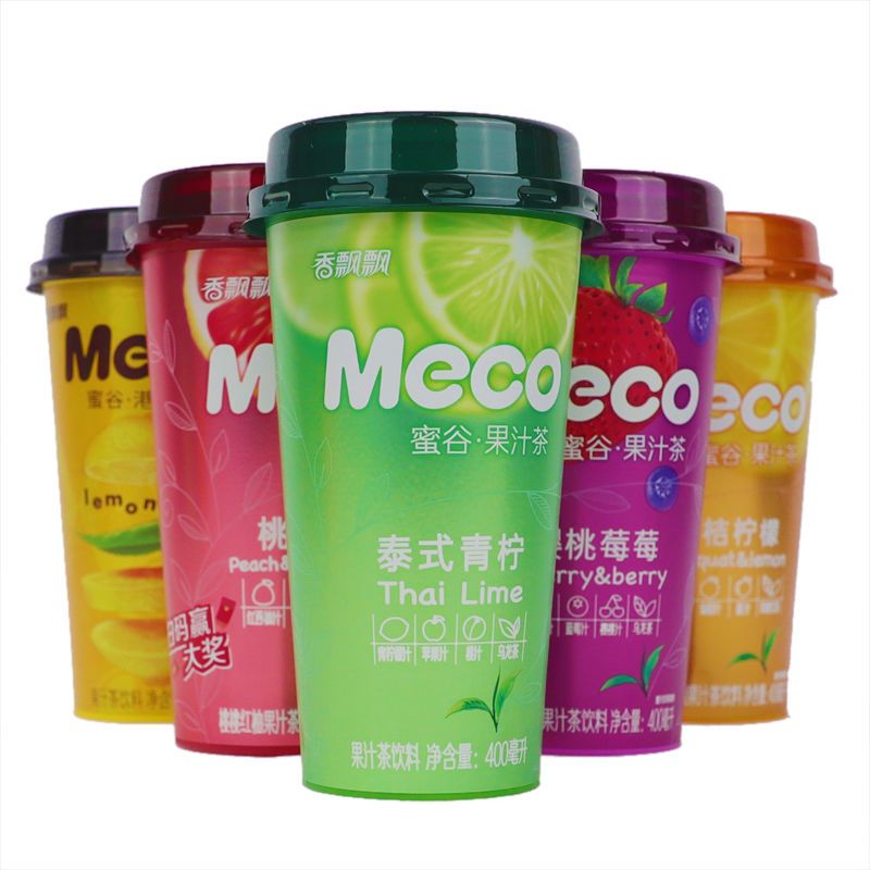 香飘飘Meco蜜谷果汁茶樱桃莓莓桃桃红柚泰式青柠荔枝6杯混搭批发