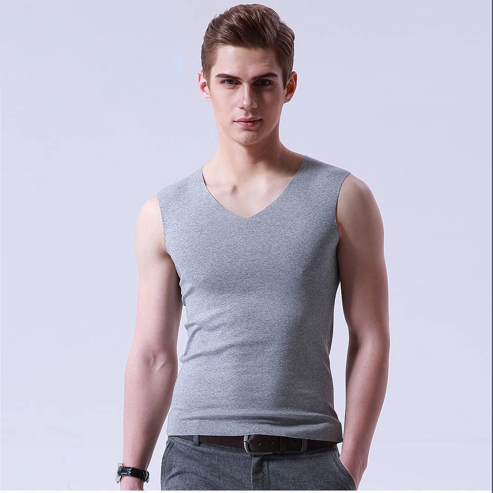 男士冰丝背心男无痕紧身打底衫无袖t恤坎肩运动背心夏季汗衫外穿
