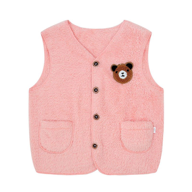 Children's wear baby coral velvet vest 2020 spring and autumn new style boys and girls spring shoulder warm versatile vest for children