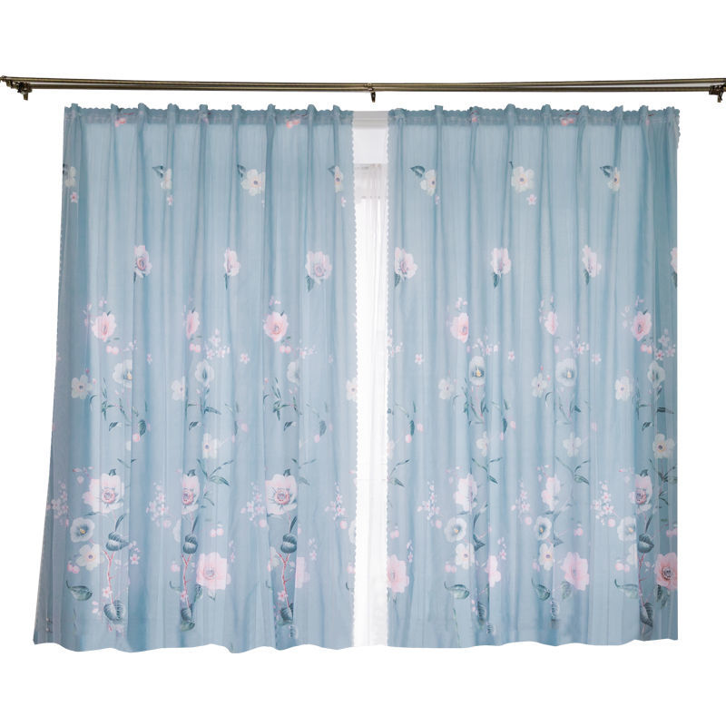 Simple Velcro curtain, hole free installation, bedroom sunshade, rental room, balcony, window shading cloth, new gauze curtain