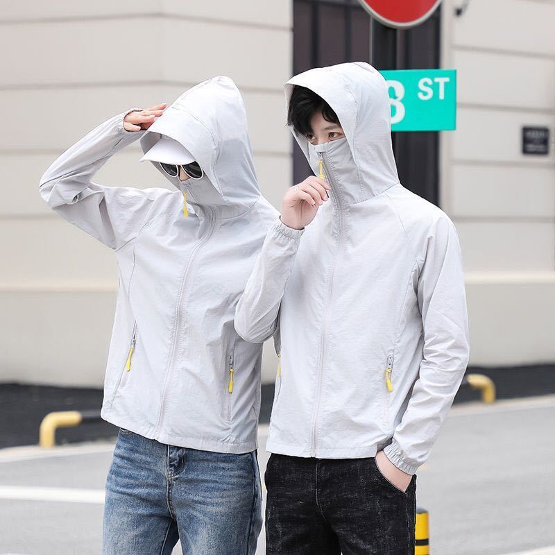 Summer new men's and women's sun proof clothing UV proof breathable sunshade skin coat loose large sunscreen jacket