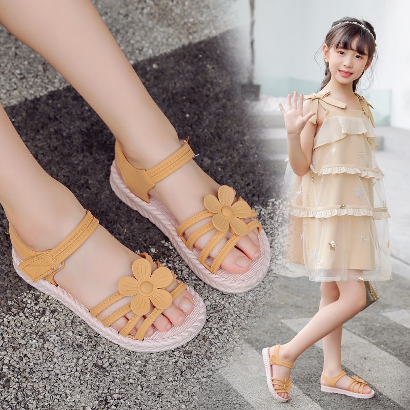 Girl's sandals new summer 2020 children's little girl flower soft bottom fashion children's Princess Baby Shoes