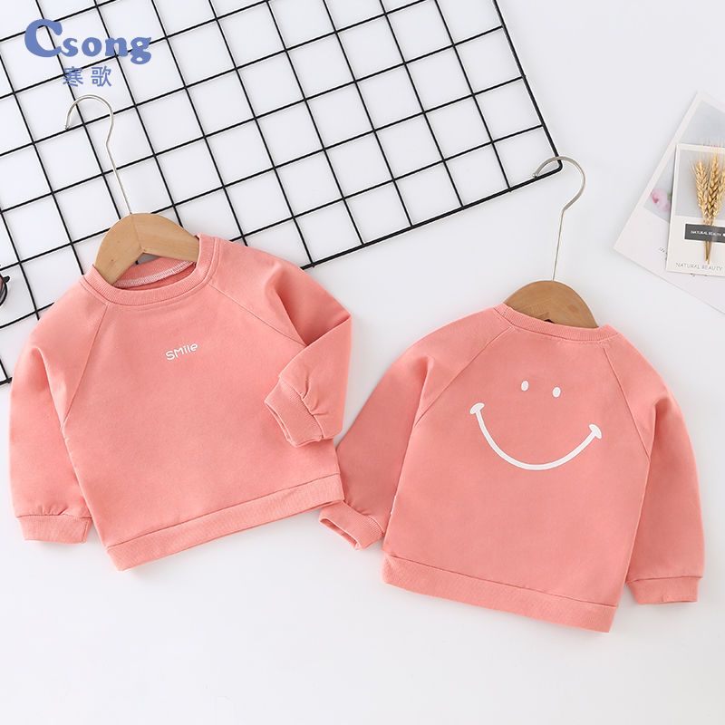 Children's sweater men's spring and autumn clothes pure cotton long sleeve t-shirt female baby's foreign style round neck coat baby top bottom coat