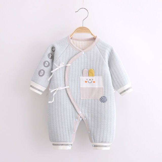 新生儿衣服刚出生婴儿连体衣秋冬外穿加厚保暖长袖女男宝宝哈衣