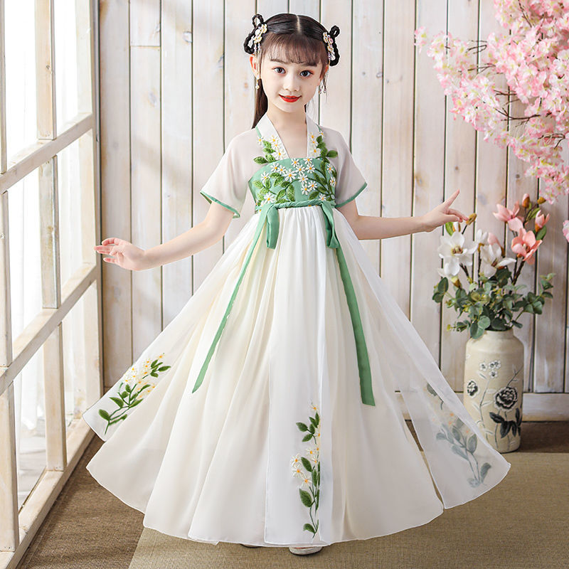 Girl's Hanfu super fairy elegant Ru skirt children's ancient dress girl's ancient style children's Tang suit Chinese summer style