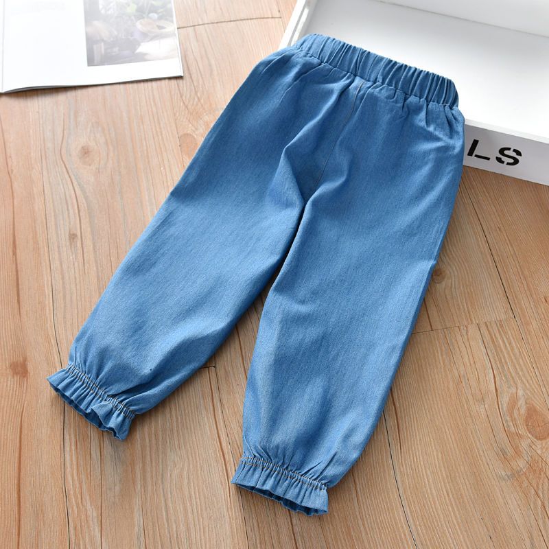 Girls' jeans pants spring and autumn 2020 new Korean version of baby girls' foreign style casual pants girls' legged long pants