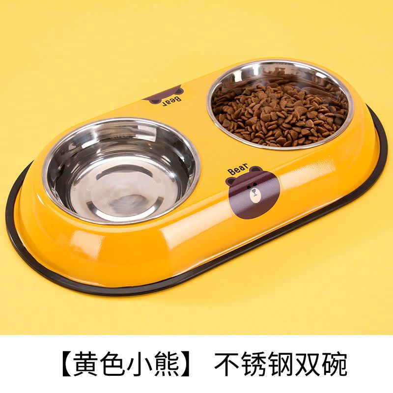 Dog bowl dog bowl cat bowl cat food bowl double bowl cat mini dog automatic drinking pet products