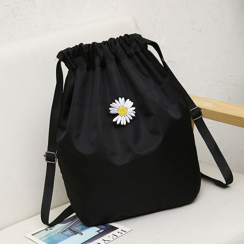 Korean version drawstring binding canvas bag large capacity waterproof Backpack Travel basketball student schoolbag literature and art women's bag