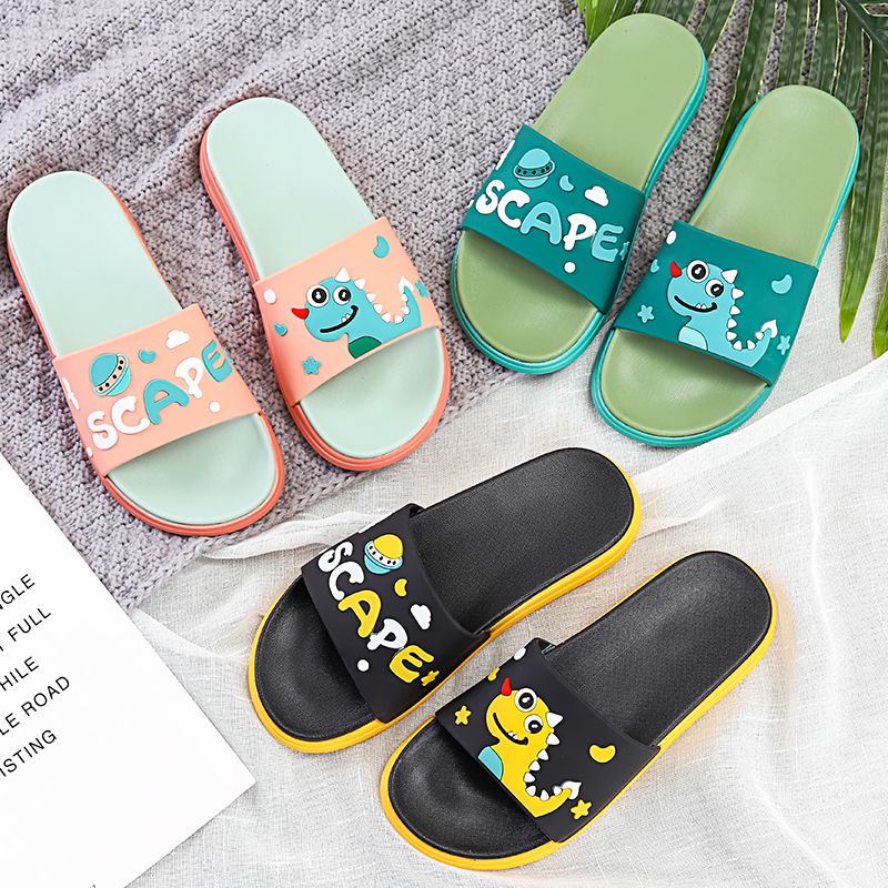 Slippers women's summer wear net red indoor antiskid bathroom cartoon dinosaur soft sole household sandals women 2020 NEW