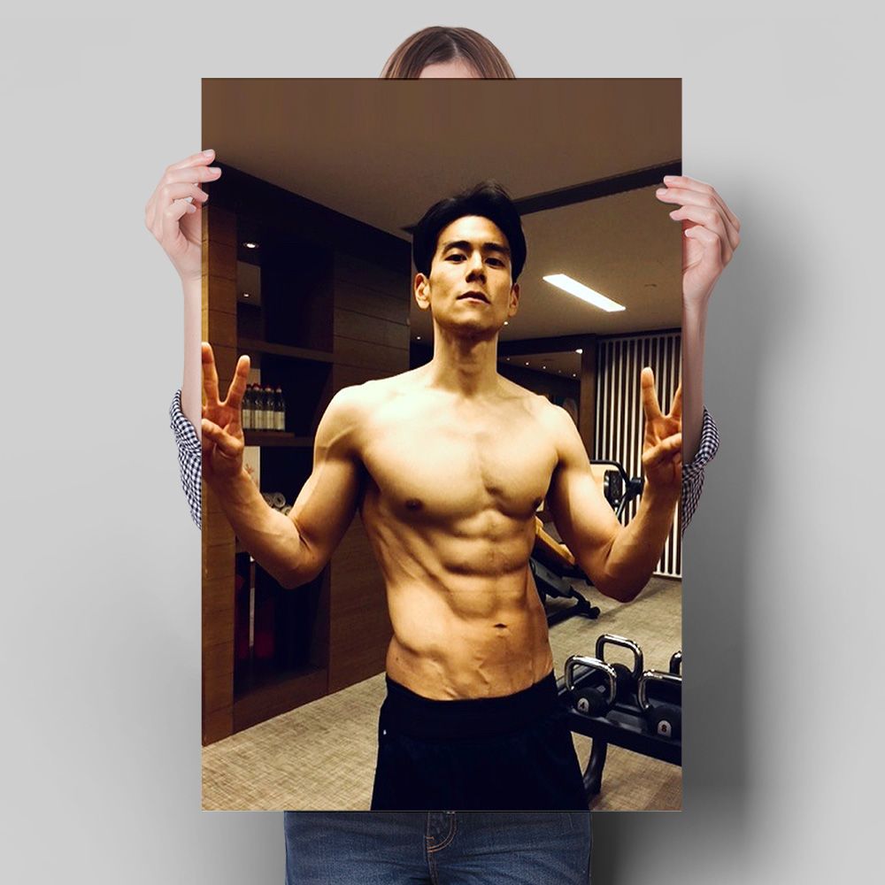 彭于晏肌肉男海报励志减肥相纸贴画宿舍寝室健身装饰画卧室床头画