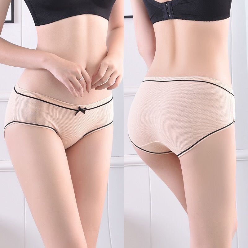 5-piece Japanese women's underwear female student Korean thread mid waist girls sexy cute big size pants