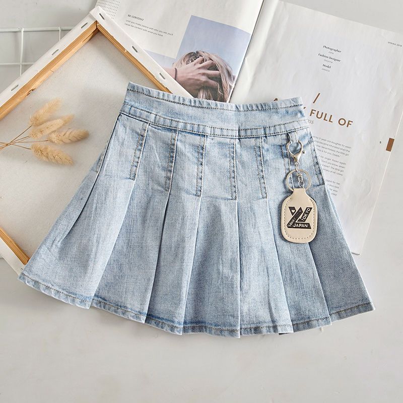 2020 new Korean version of spring, summer and autumn women's children's clothing denim skirt fashion baby children's skirt Joker skirt