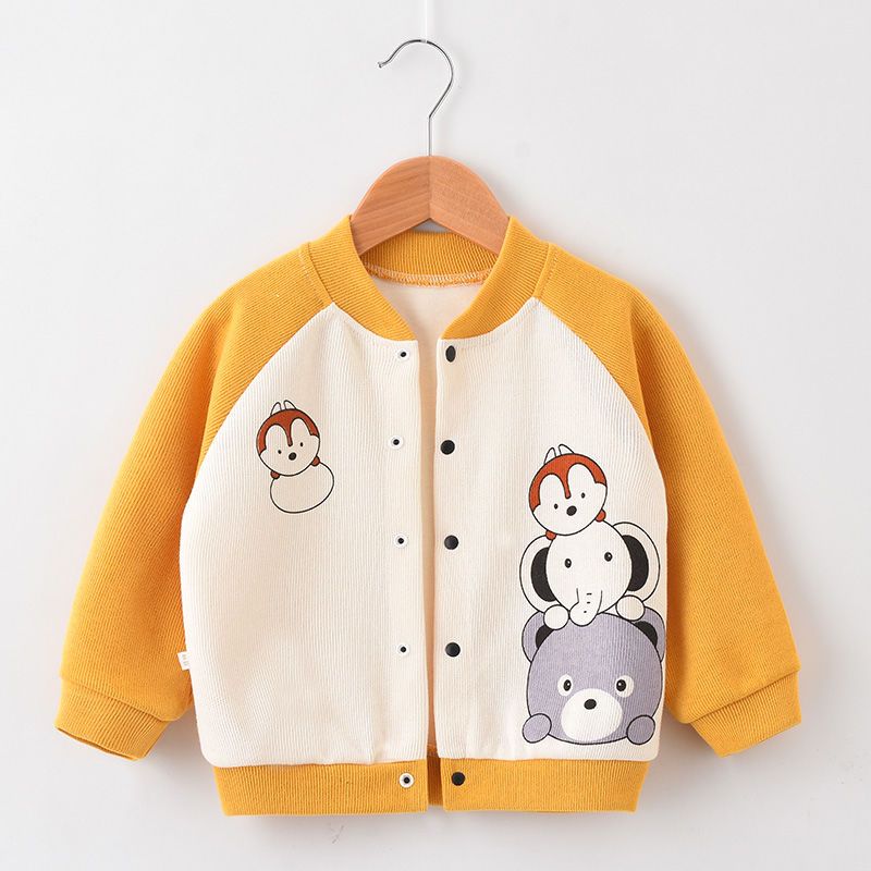 Children's coat spring and autumn boys and girls cardigan 2023 new baby clothes baby autumn clothes children's fleece tops
