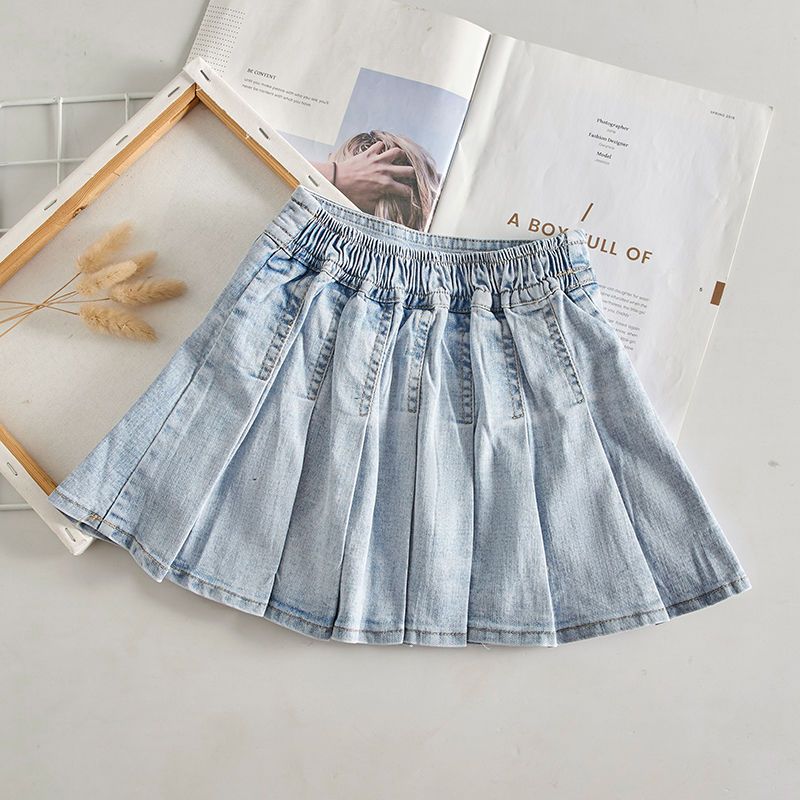 2020 new Korean version of spring, summer and autumn women's children's clothing denim skirt fashion baby children's skirt Joker skirt