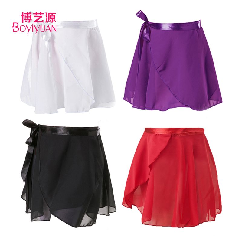 Children's dance skirt girl Chiffon Skirt Ballet Skirt Dance Practice lace up skirt performance dance skirt