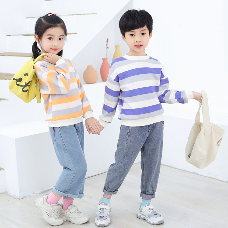 New Korean children's Plush sweater boys and girls long sleeve bottom coat baby autumn and winter warm thickened single top