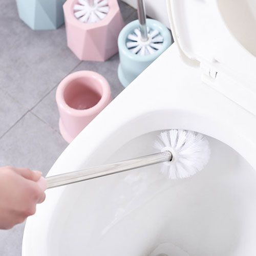 Toilet no dead angle cleaning decontamination toilet brush set toilet toilet brush soft bristle round toilet brush