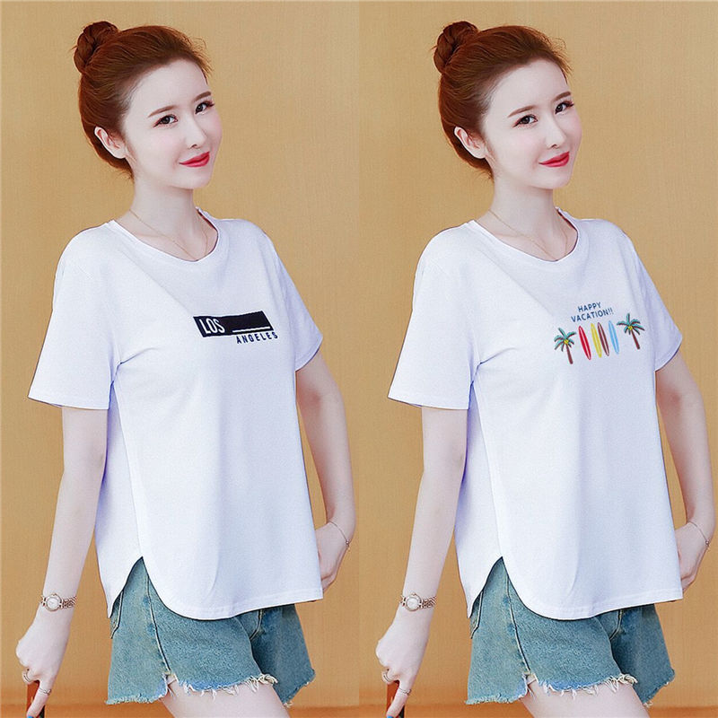 [special price] summer new Korean Short Sleeve T-Shirt women's top loose large white T-shirt half sleeve casual wear