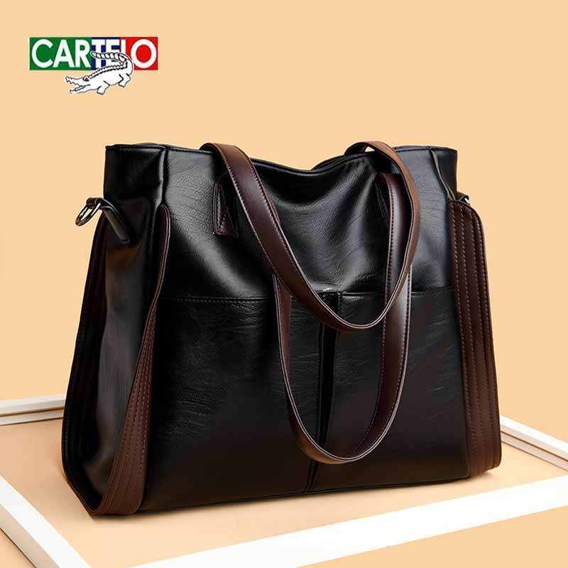 Cartier crocodile large capacity soft leather bag women 2020 new portable Tote Bag Versatile Single Shoulder Messenger Bag